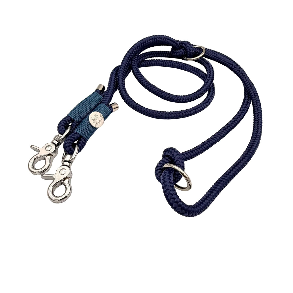 Tauleine für Hunde in Blau Petrol, zwei Meter aus robustem Tau
