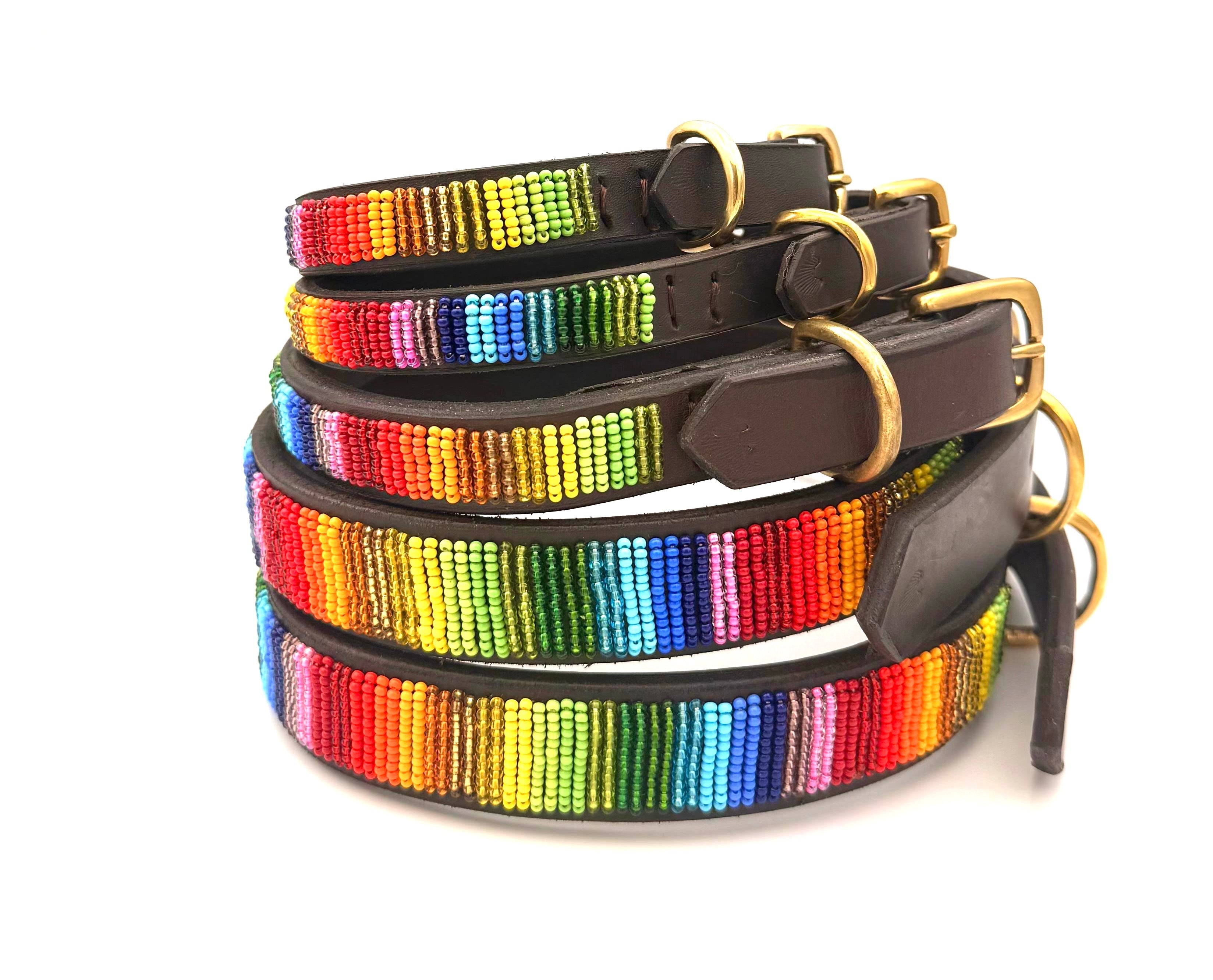 Lederhalsband Regenbogen