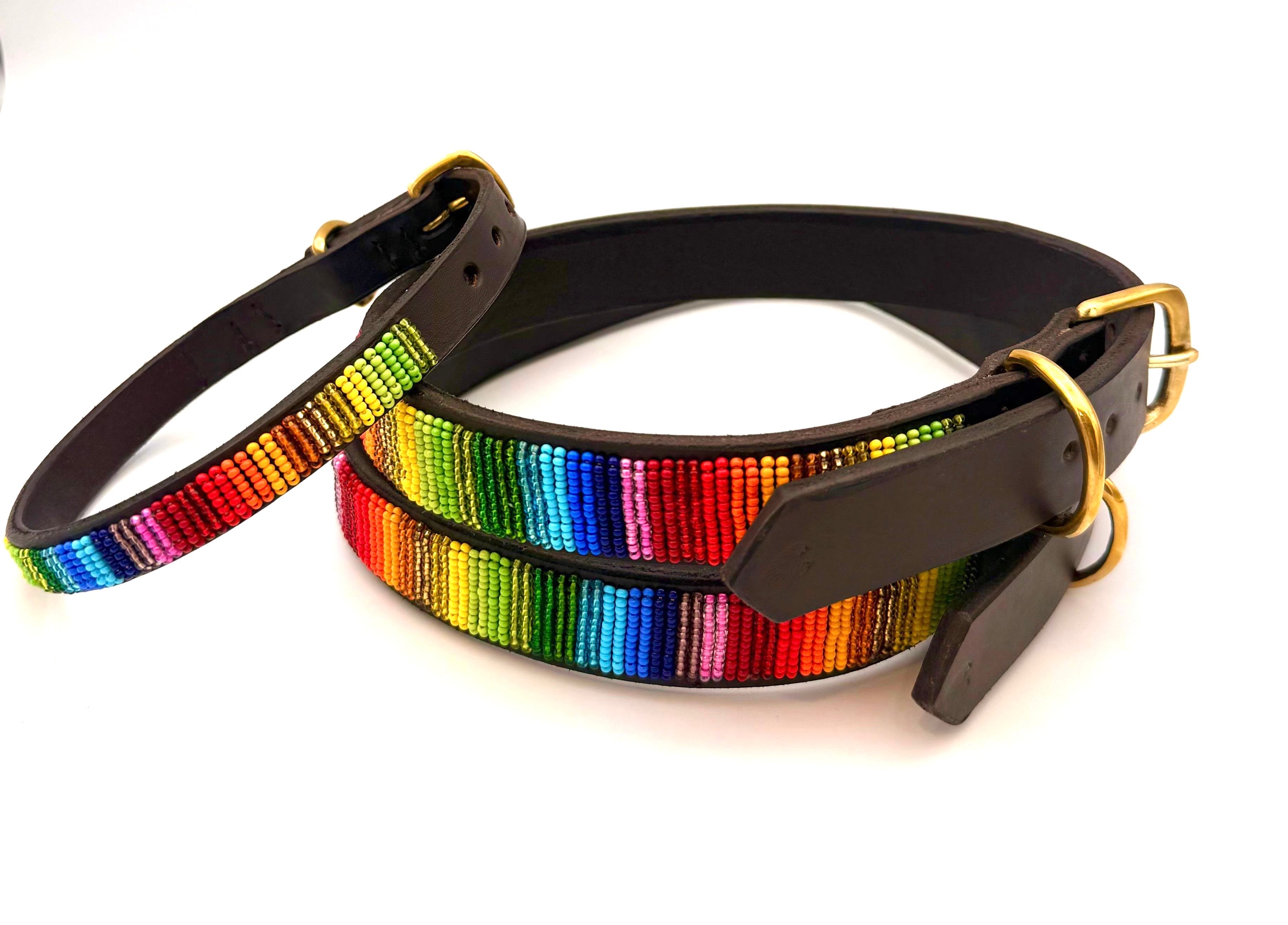 Lederhalsband Regenbogen