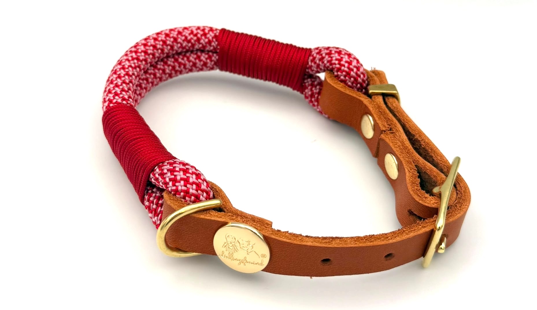 Tau-Leder-Halsband Sommerrot