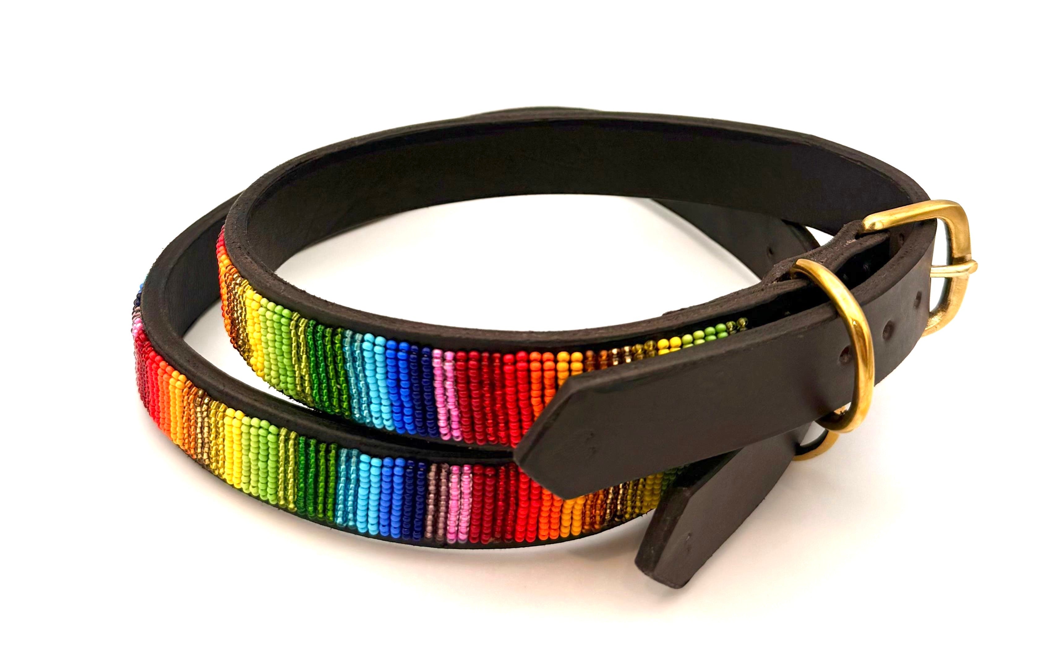 Lederhalsband Regenbogen
