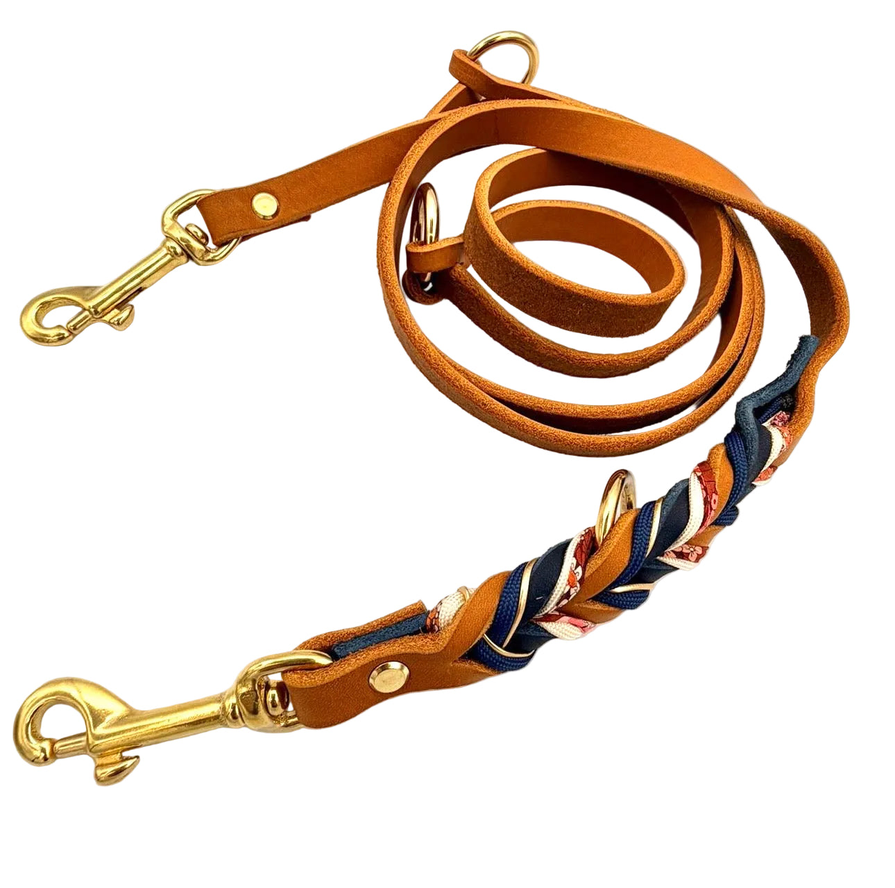 Lederhalsband geflochten Blau