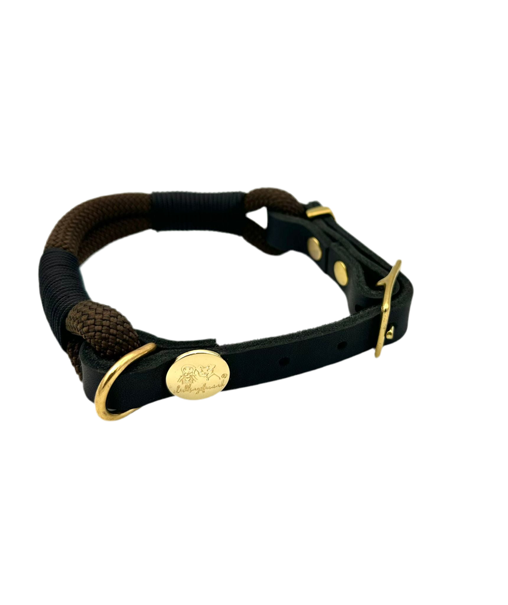 Tau-Leder-Halsband Dunkelbraun