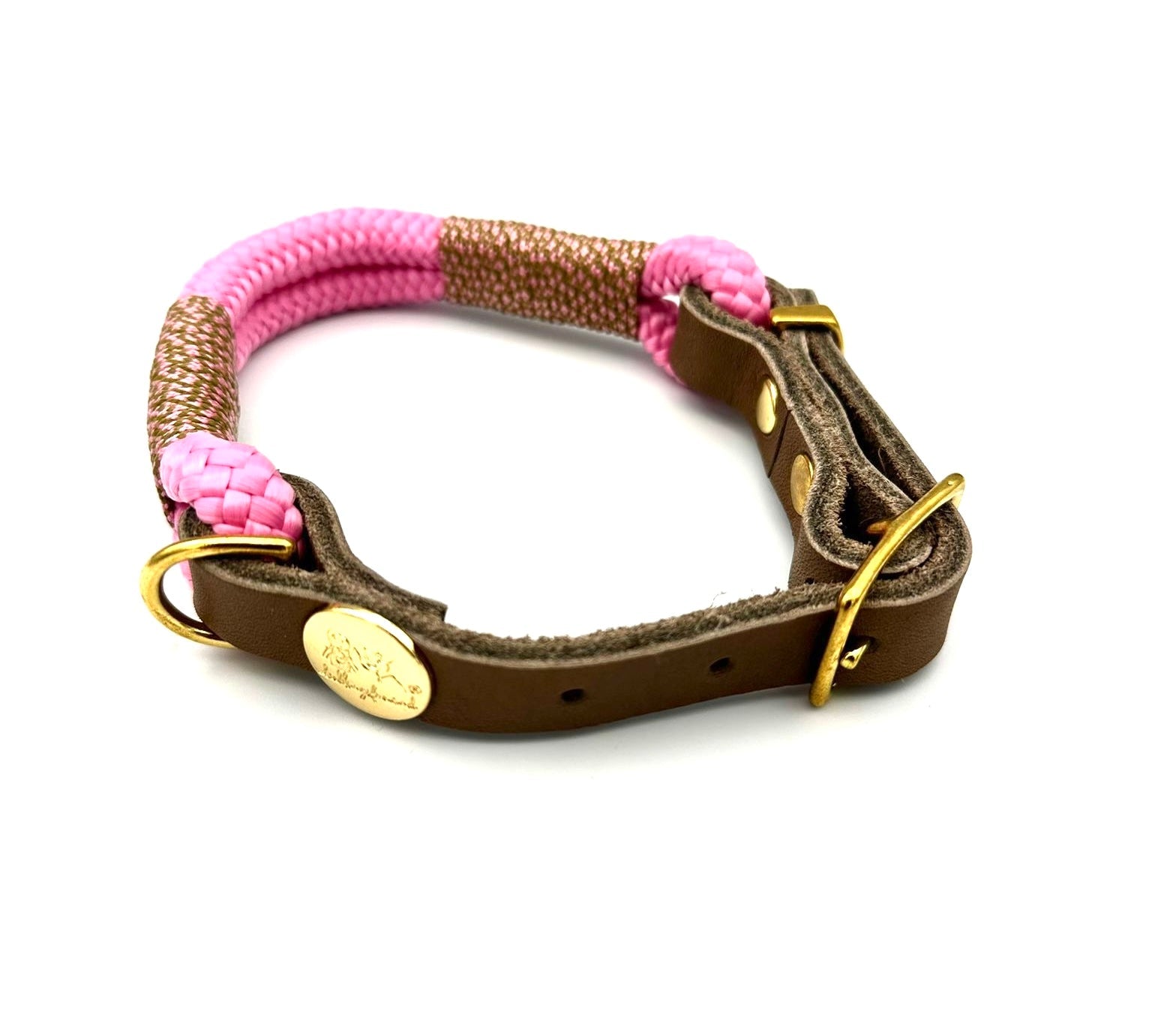Tau-Leder-Halsband Rosa