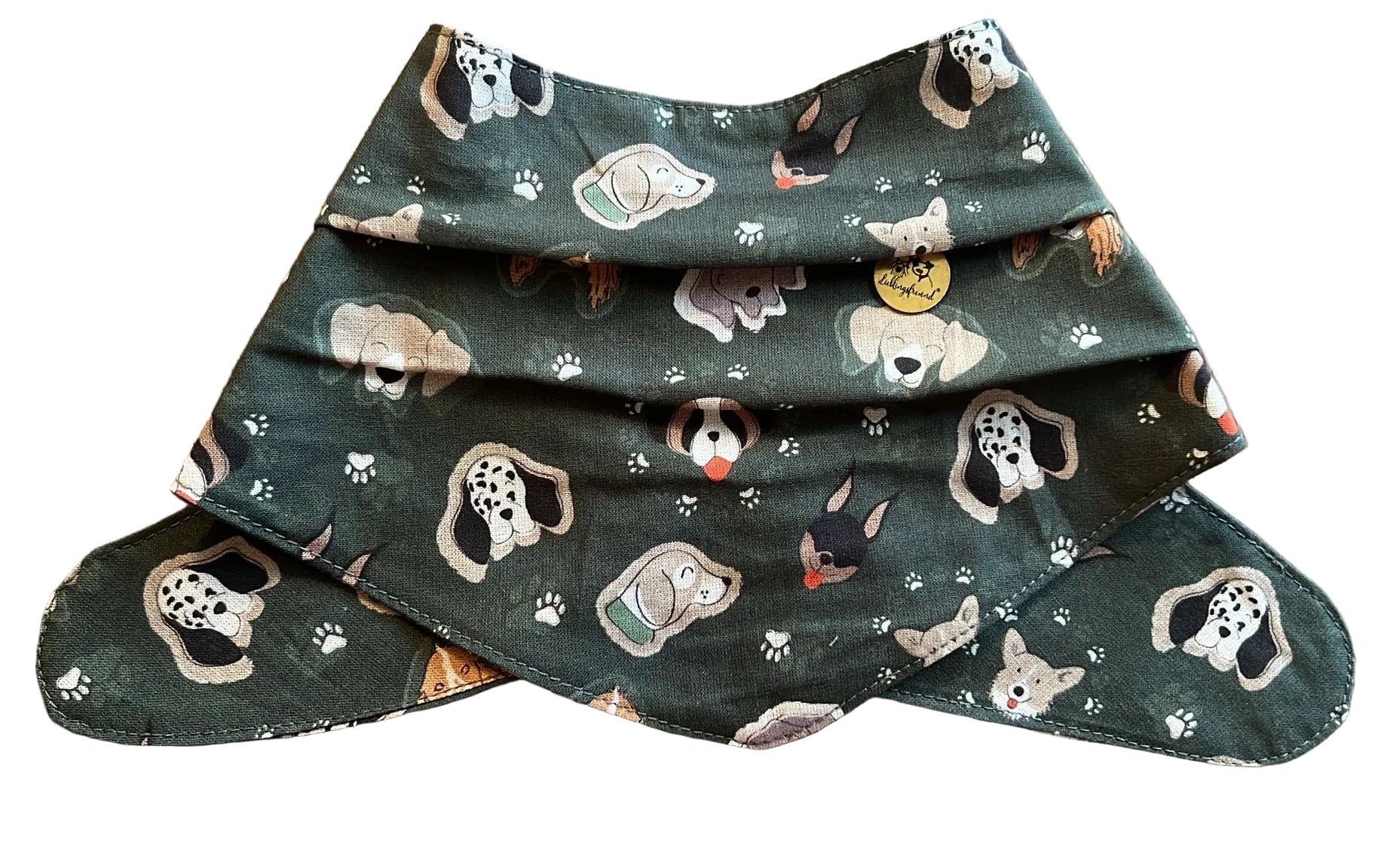 Halstuch aus Baumwolle Grün Hund