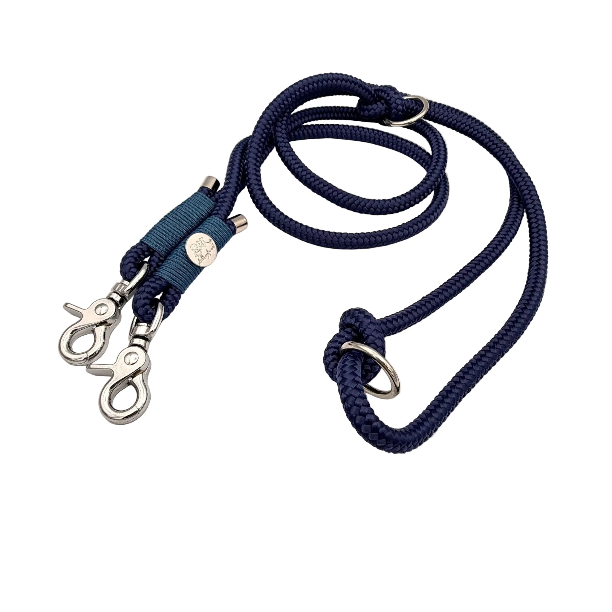 Tauleine für Hunde in Blau Petrol, zwei Meter aus robustem Tau
