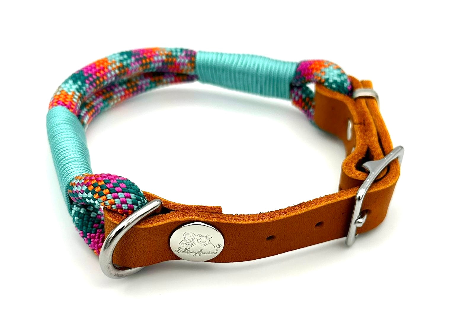 Tau-Leder-Halsband Bohemian Mint