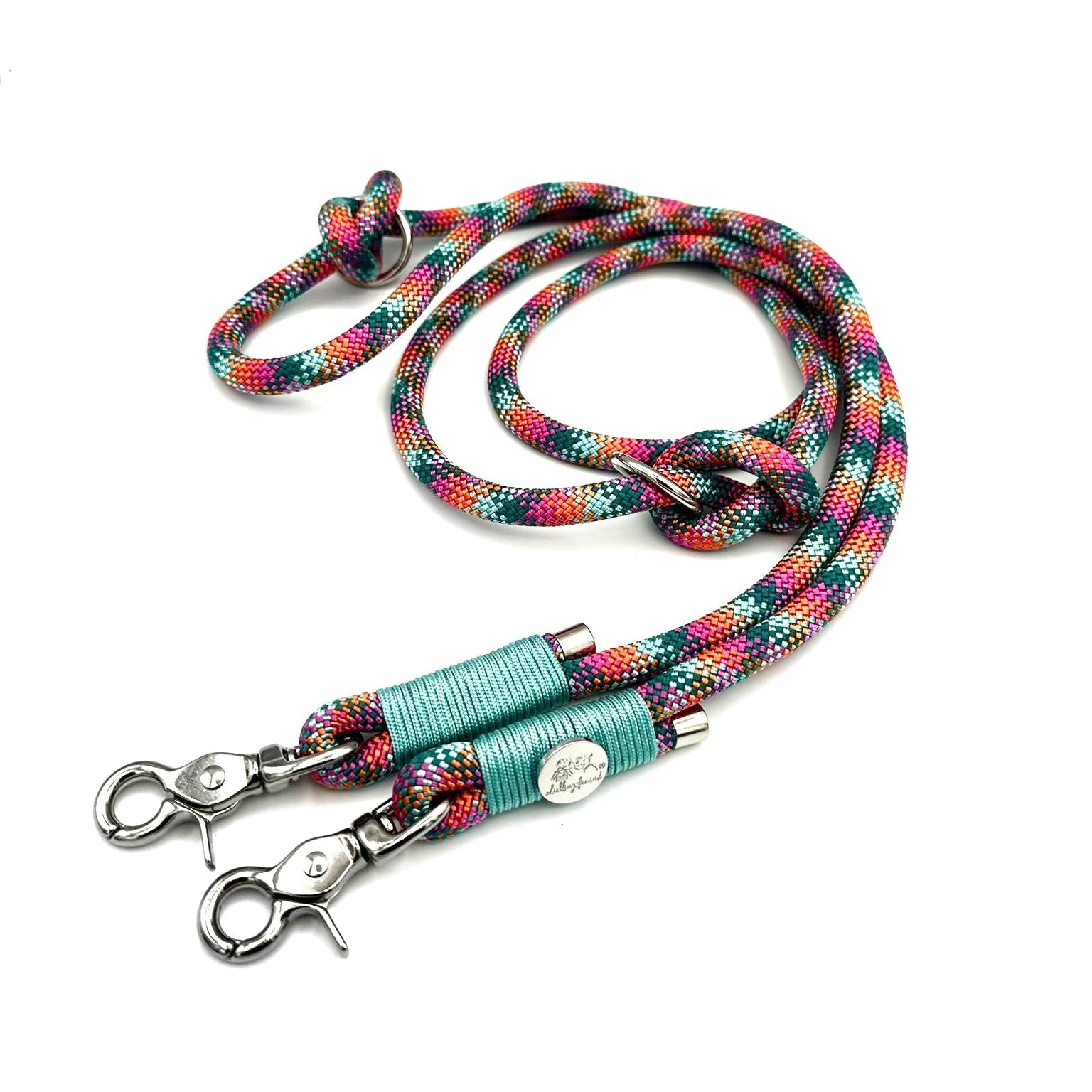 Tauleine für Hunde in Bohemian Mint, handgefertigt aus Tau