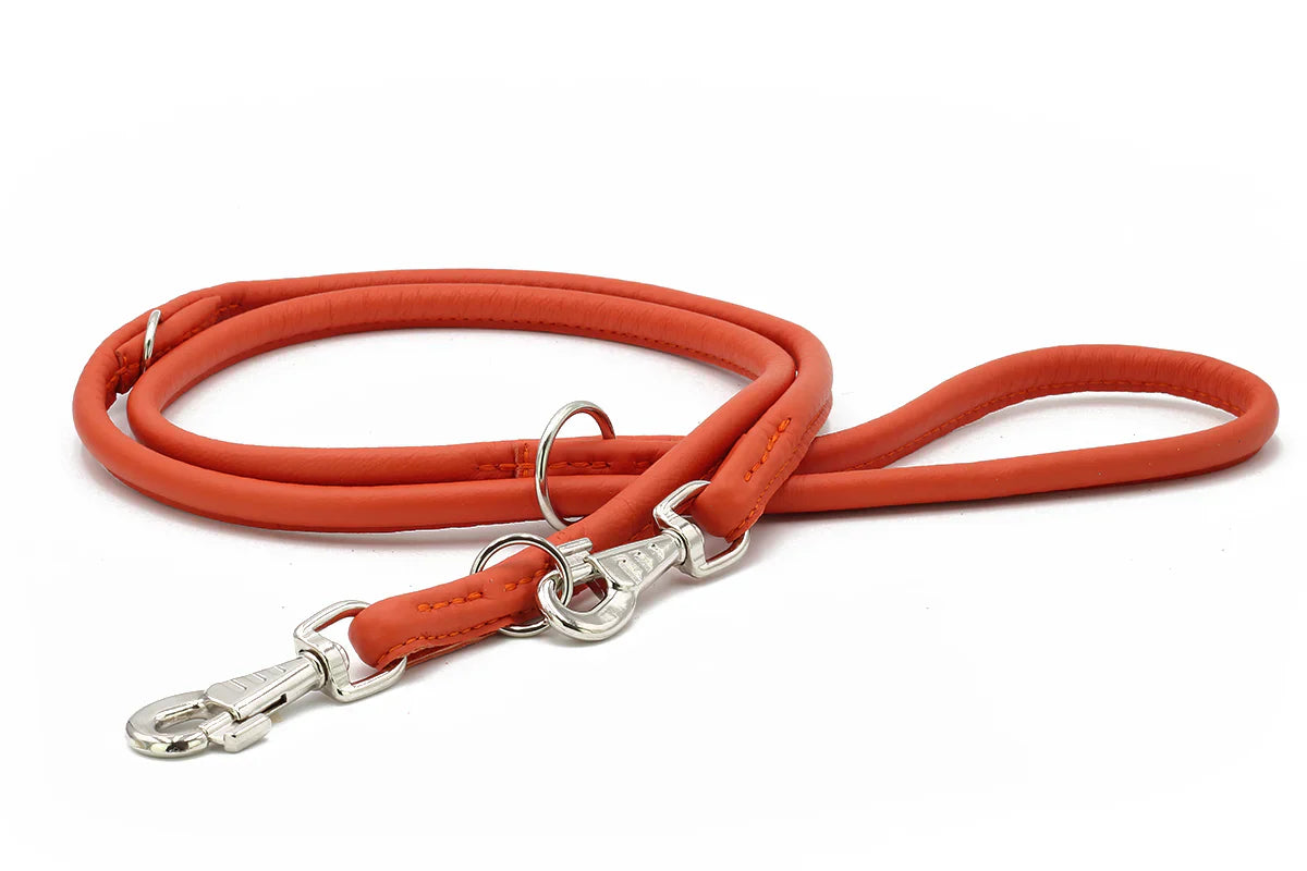 Rundlederleine Orange