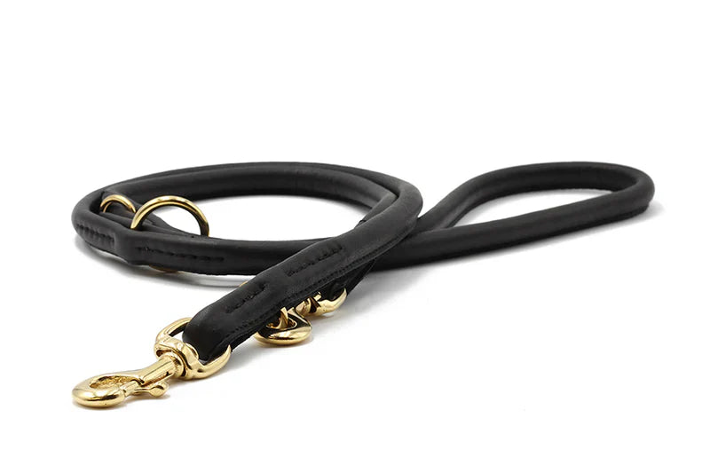 Rundlederleine Schwarz