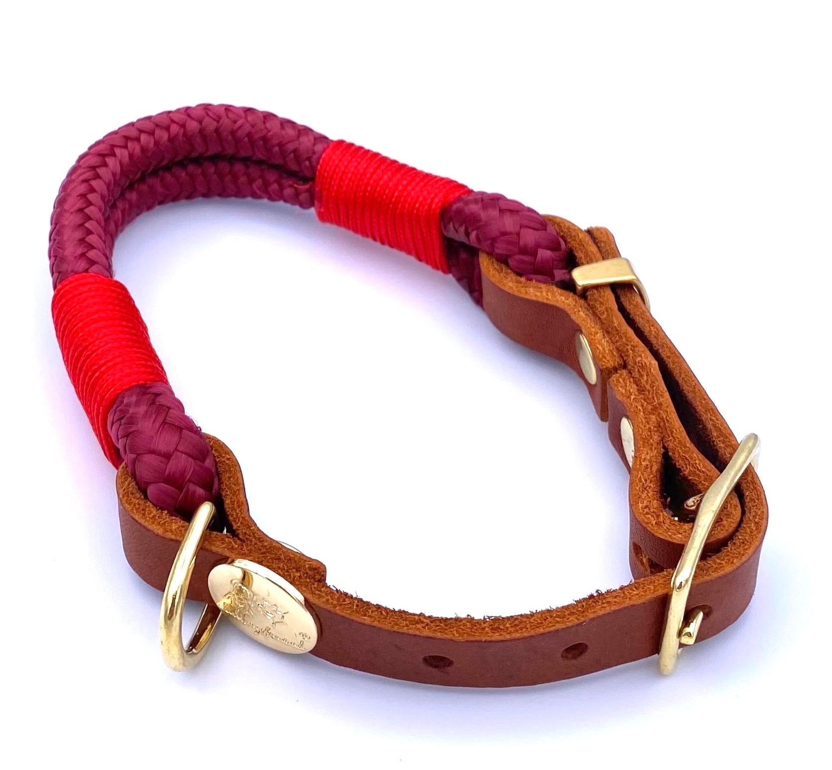 Tau-Leder-Halsband Rot