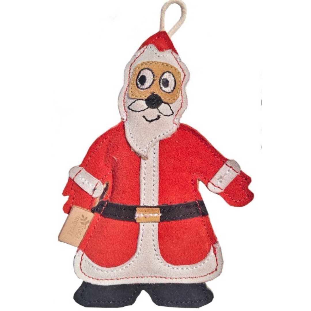 Nachhaltiges Leder Hundespielzeug Weihnachtsmann