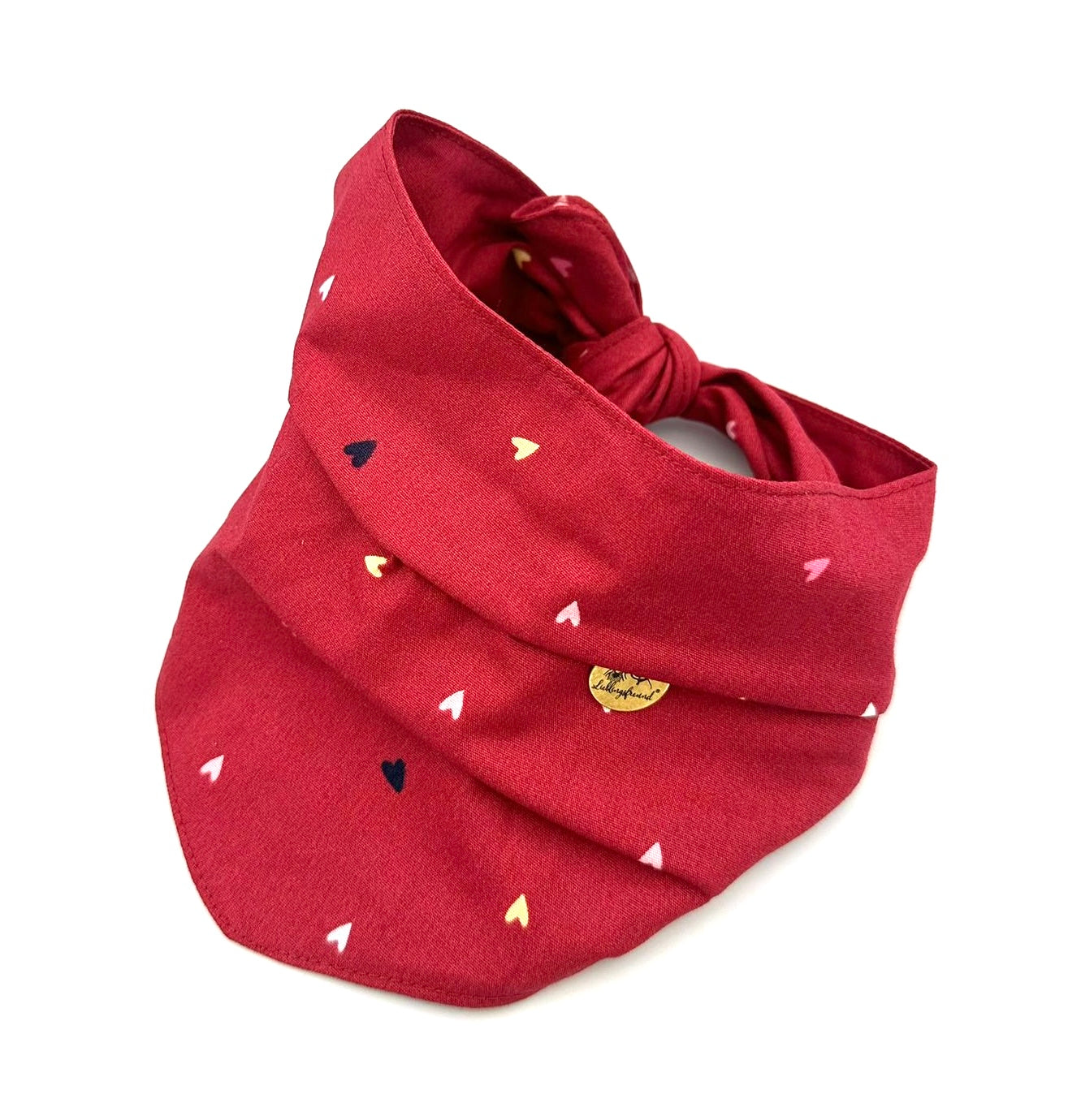 Halstuch aus Baumwolle Herzen Rot