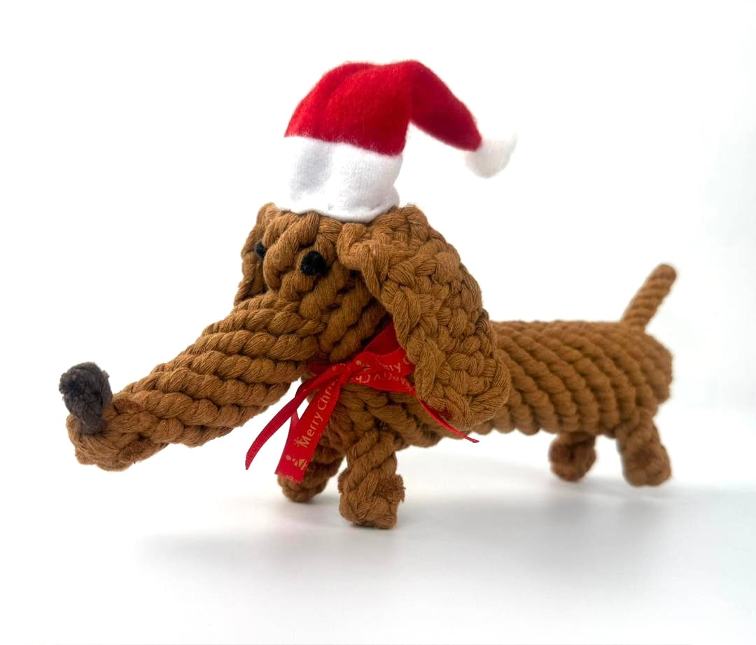 Weihnachtsdackel aus Baumwolle