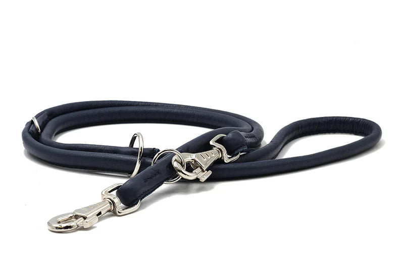 Rundlederleine Dunkelblau