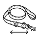 Icon: Lederleine mit Ringen und Karabiner, Doppelpfeil – dreifach verstellbar