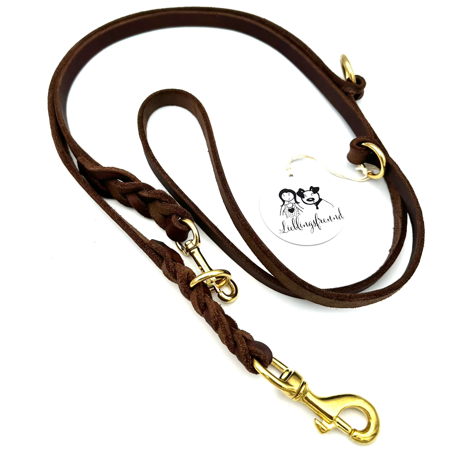 Fettlederleine Dunkelbraun